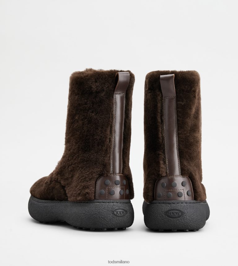 donnemarrone Tod's w. G. stivaletti stringati in montone P66X8B172
