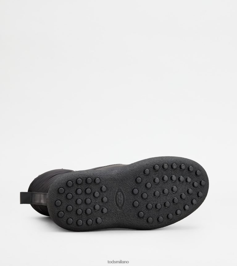 donnenero Tod's w. G. stivaletti stringati in pelle e tessuto P66X8B156