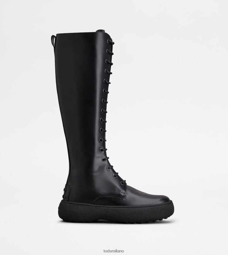 donnenero Tod's w. G. stivali stringati in pelle P66X8B159