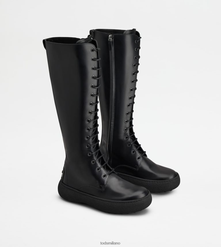 donnenero Tod's w. G. stivali stringati in pelle P66X8B159