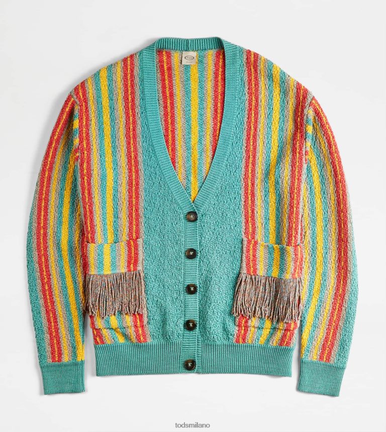 donneazzurro/giallo/arancione Tod's Cardigan in misto lino P66X8B555