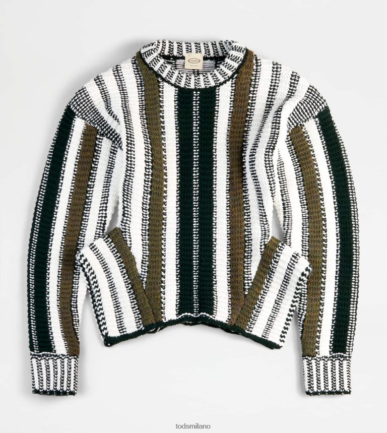 donnebianco/verde/giallo Tod's Maglia a righe in lana P66X8B589