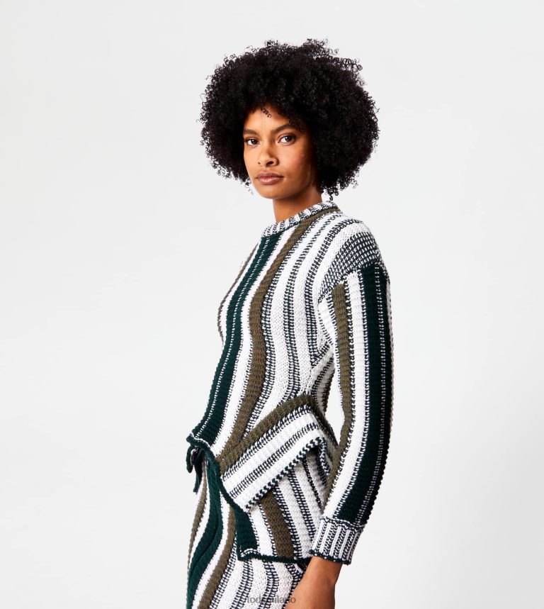 donnebianco/verde/giallo Tod's Maglia a righe in lana P66X8B589