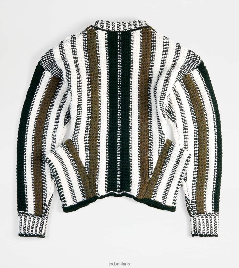 donnebianco/verde/giallo Tod's Maglia a righe in lana P66X8B589