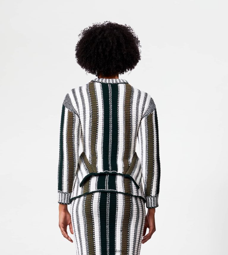 donnebianco/verde/giallo Tod's Maglia a righe in lana P66X8B589