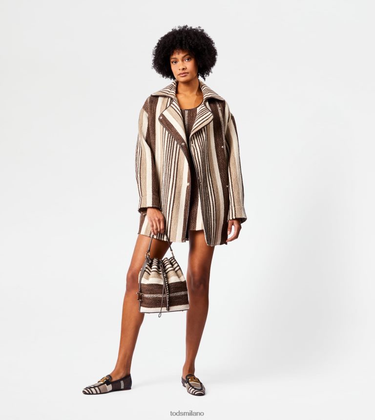 donnemarrone/beige/bianco sporco Tod's caban con inserti in pelle P66X8B590