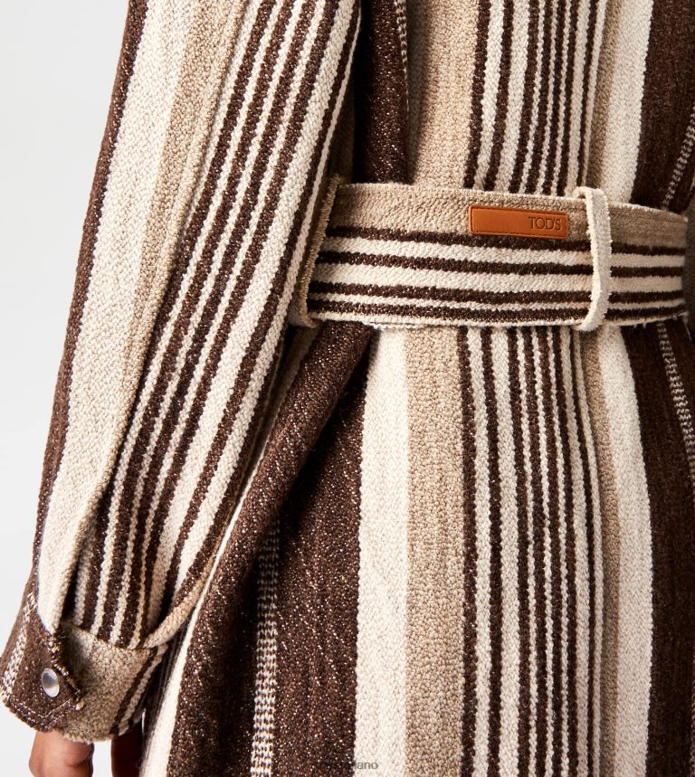 donnemarrone/beige/bianco sporco Tod's caban con inserti in pelle P66X8B590