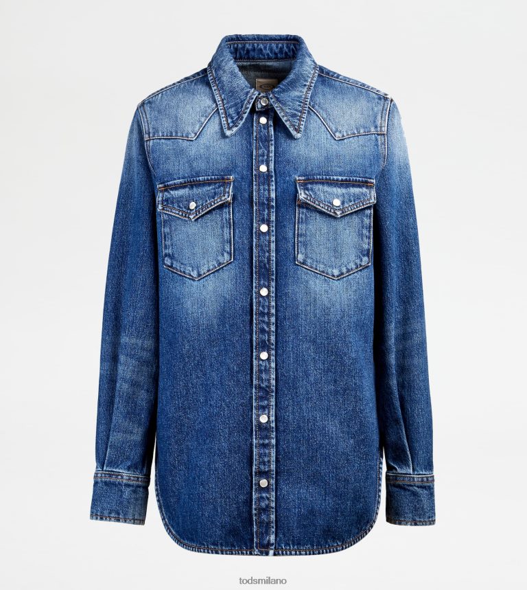 donneblu Tod's camicia in denim P66X8B611