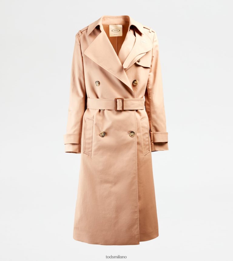 donnebeige Tod's trench doppiopetto P66X8B597