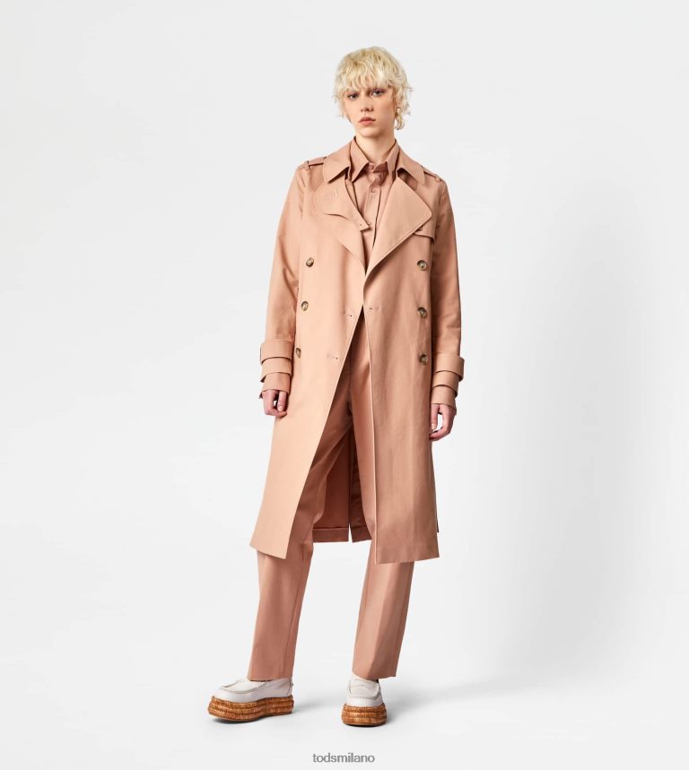 donnebeige Tod's trench doppiopetto P66X8B597