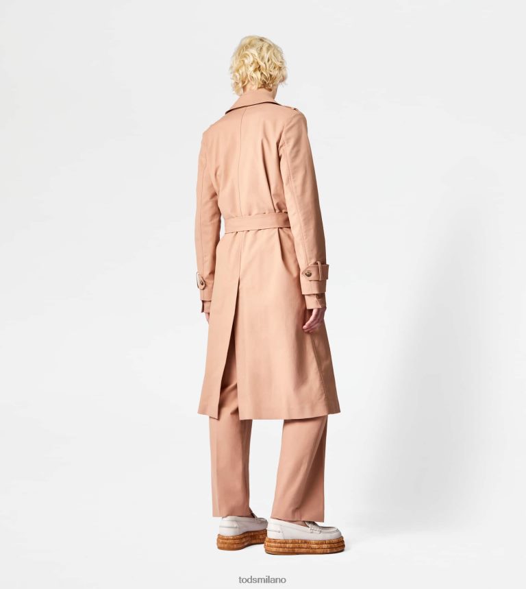 donnebeige Tod's trench doppiopetto P66X8B597