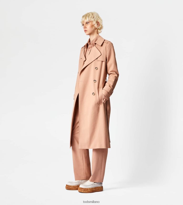 donnebeige Tod's trench doppiopetto P66X8B597