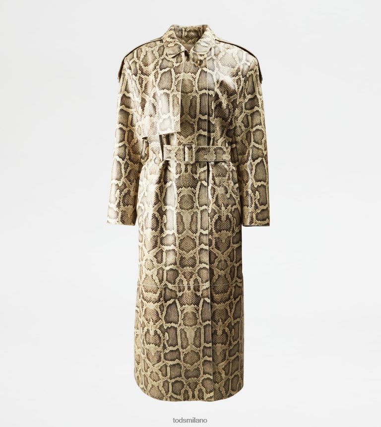 donnebeige/nero Tod's sopra il trench in pelle P66X8B594