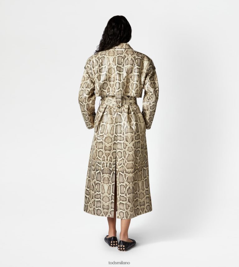 donnebeige/nero Tod's sopra il trench in pelle P66X8B594