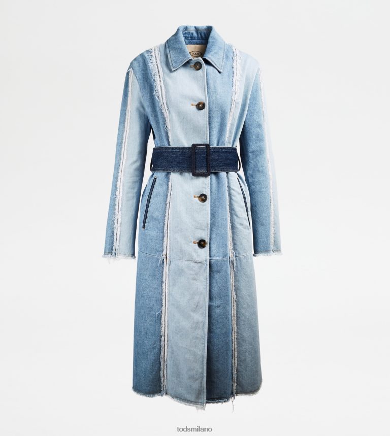 donneblu/azzurro Tod's trench in denim P66X8B624