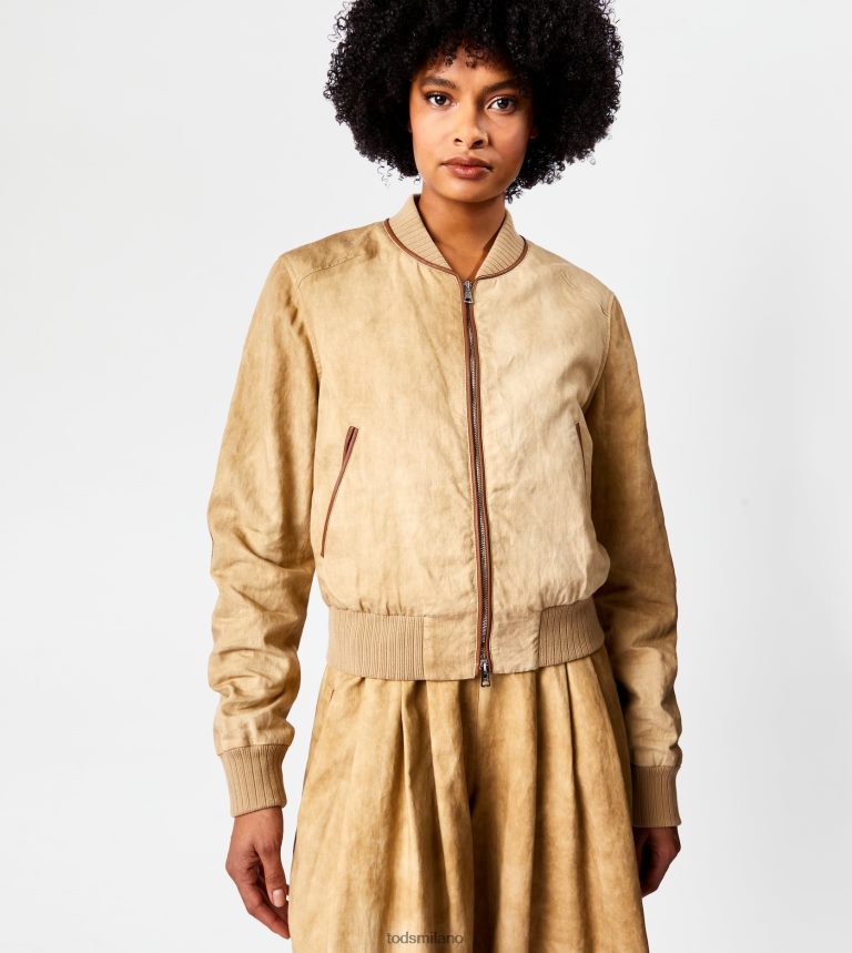 donnemarrone Tod's bomber con inserti in pelle P66X8B575