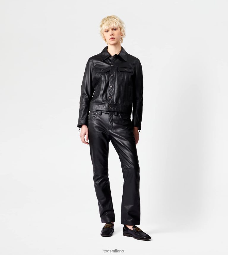 donnenero Tod's giacca in pelle P66X8B601