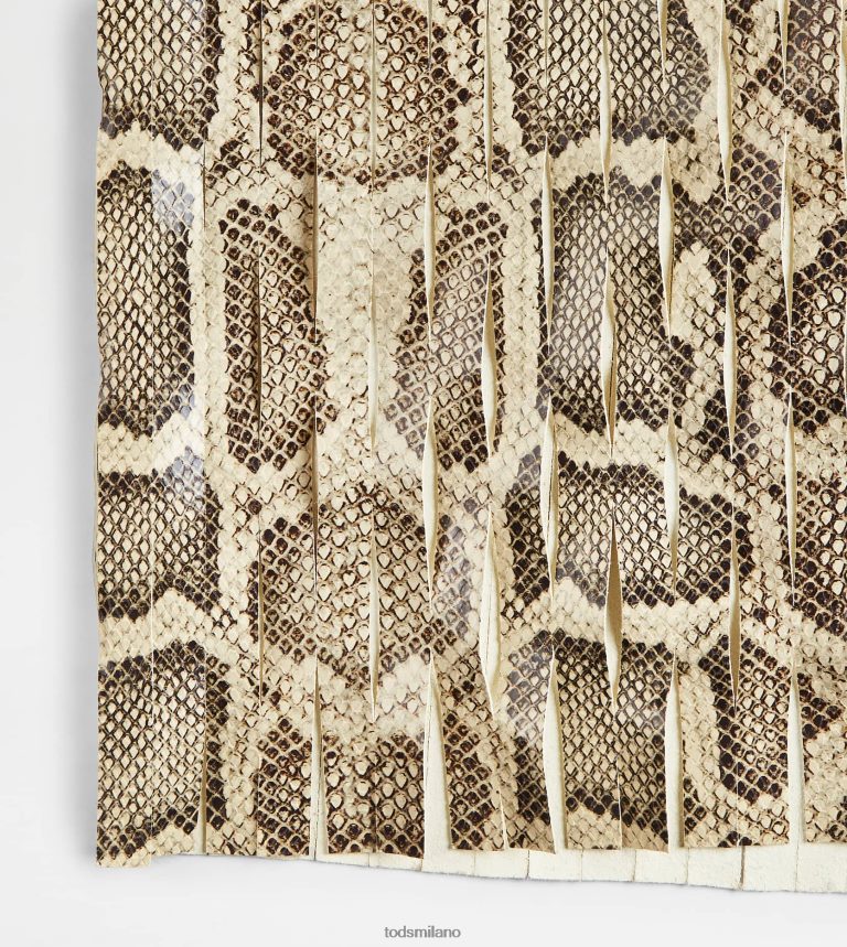donnebeige/nero Tod's gonna midi in pelle stampa rettile P66X8B582