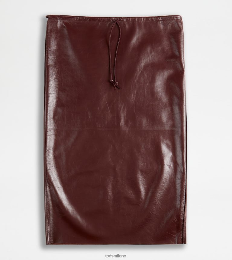 donnemarrone Tod's gonna in pelle P66X8B586
