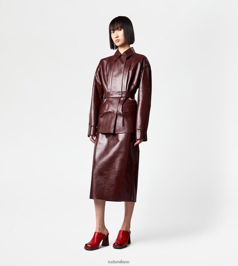 donnemarrone Tod's gonna in pelle P66X8B586