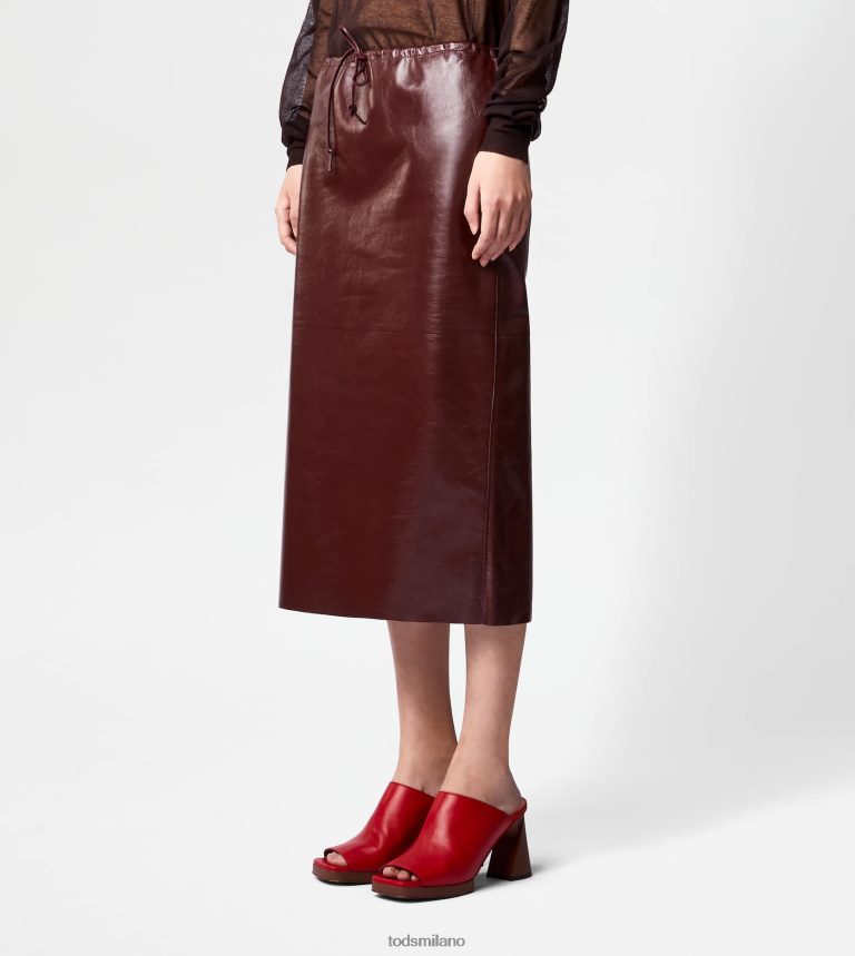 donnemarrone Tod's gonna in pelle P66X8B586