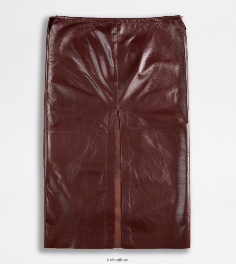 donnemarrone Tod's gonna in pelle P66X8B586