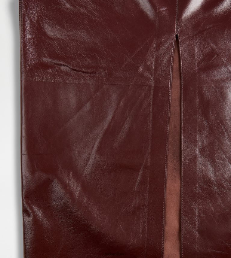 donnemarrone Tod's gonna in pelle P66X8B586