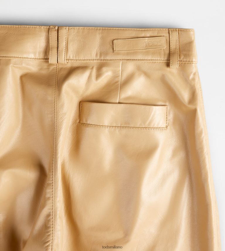 donnebeige Tod's pantaloni in pelle P66X8B553