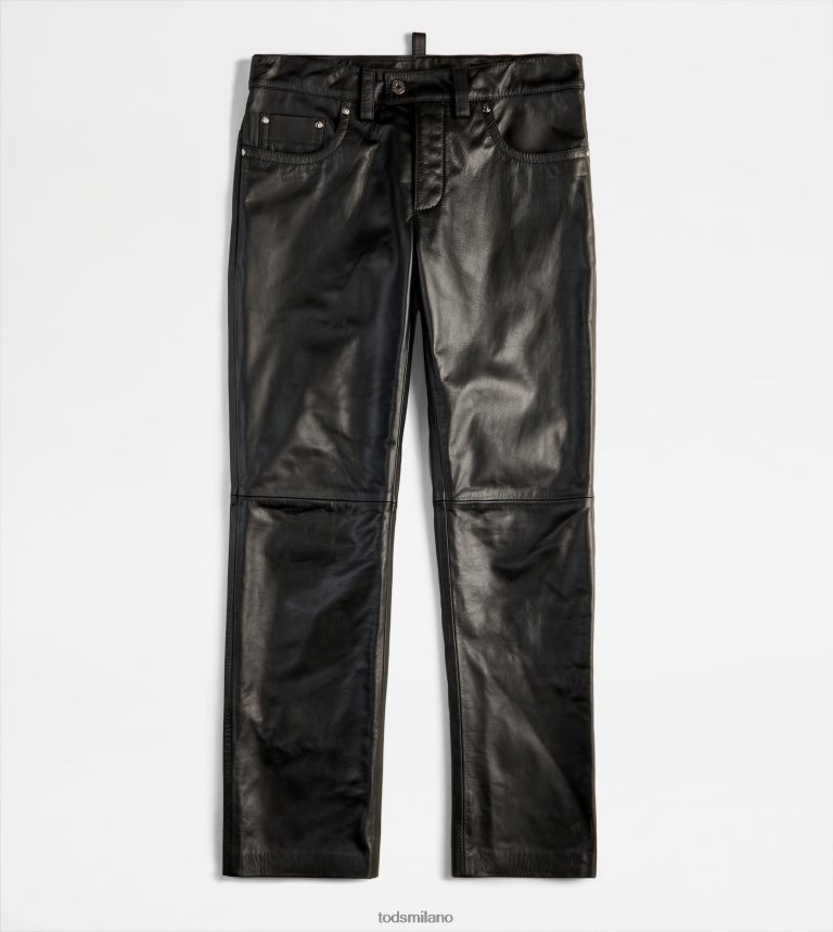 donnenero Tod's pantaloni in pelle P66X8B602