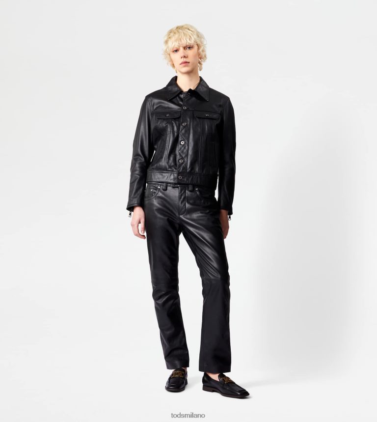 donnenero Tod's pantaloni in pelle P66X8B602