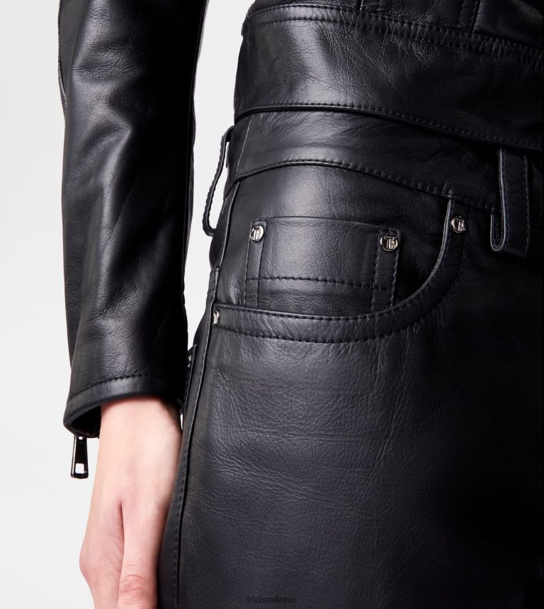 donnenero Tod's pantaloni in pelle P66X8B602