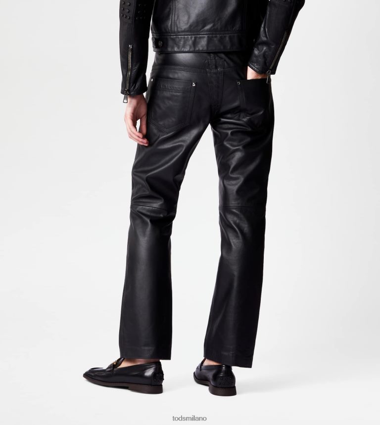 donnenero Tod's pantaloni in pelle P66X8B602