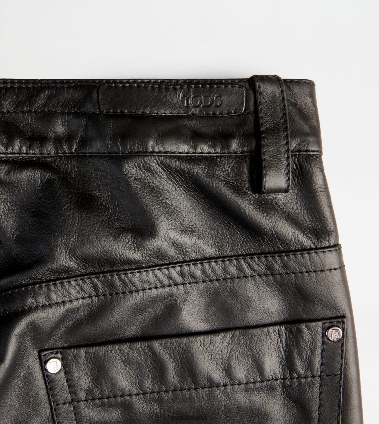 donnenero Tod's pantaloni in pelle P66X8B602