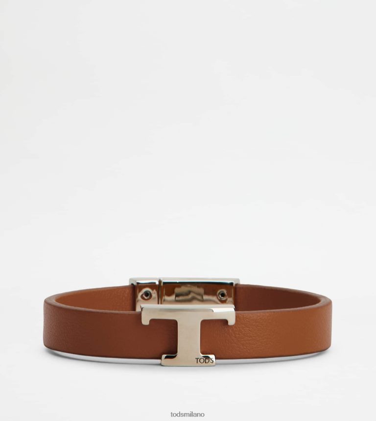 uominimarrone Tod's t braccialetto senza tempo in pelle P66X8B1046
