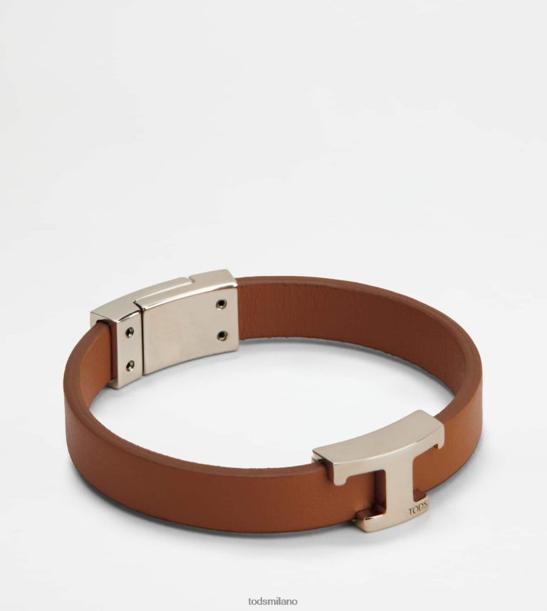 uominimarrone Tod's t braccialetto senza tempo in pelle P66X8B1046