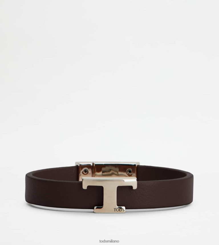 uominimarrone Tod's t braccialetto senza tempo in pelle P66X8B1049