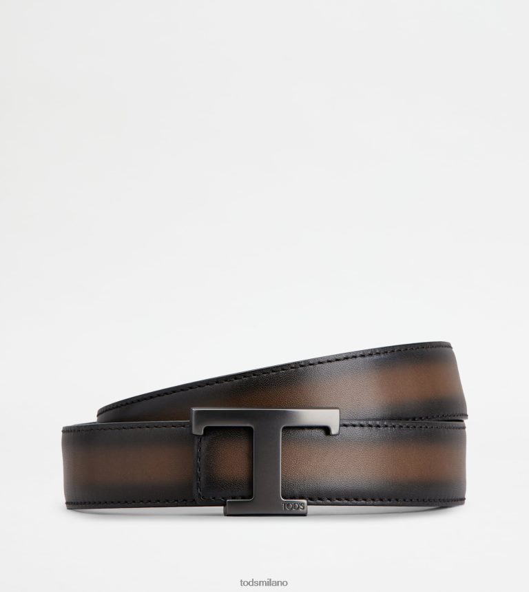 uominiMarrone nero Tod's t intramontabile cintura reversibile in pelle P66X8B933