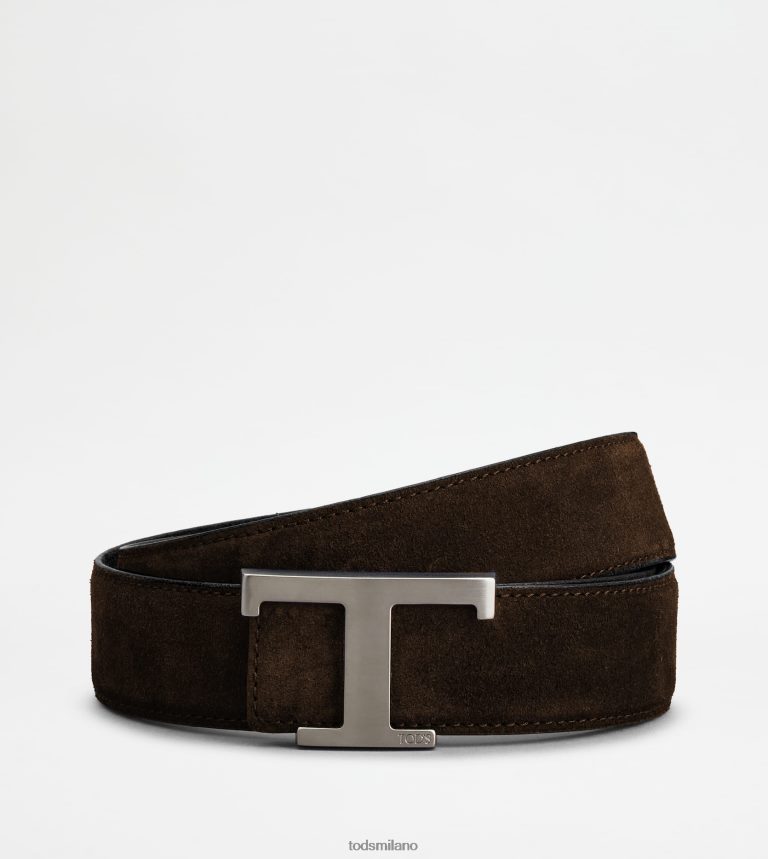 uominiMarrone nero Tod's t intramontabile cintura reversibile in pelle scamosciata P66X8B932
