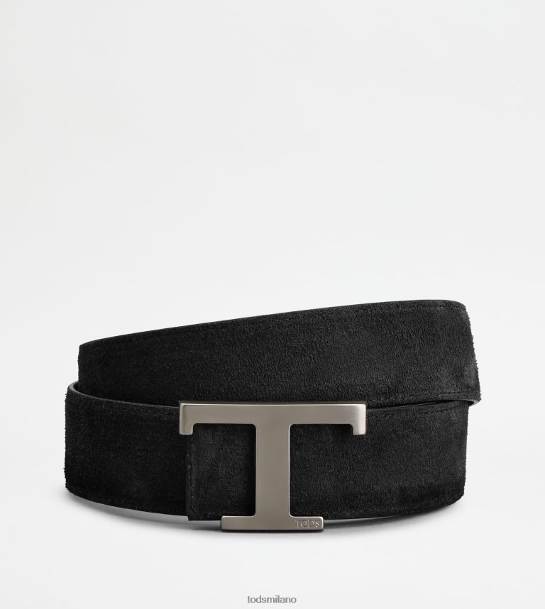 uominiMarrone nero Tod's t intramontabile cintura reversibile in pelle scamosciata P66X8B932