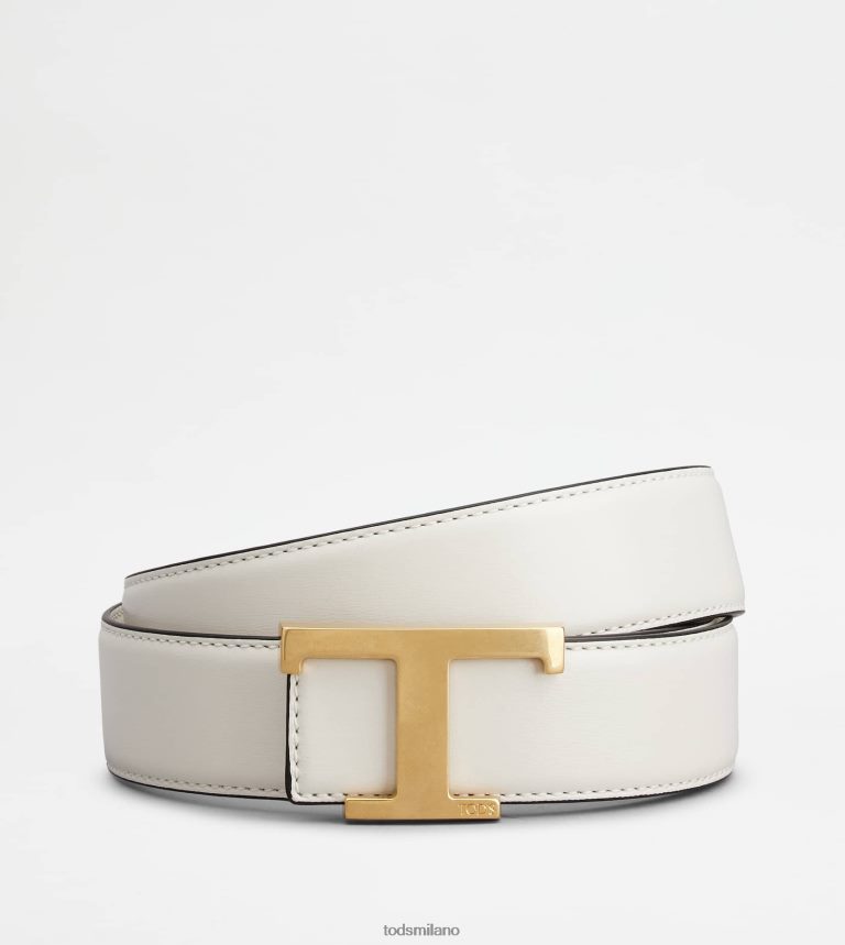 uominibianco Tod's t intramontabile cintura reversibile in pelle P66X8B973