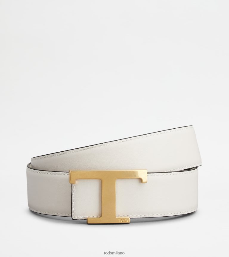 uominibianco Tod's t intramontabile cintura reversibile in pelle P66X8B973