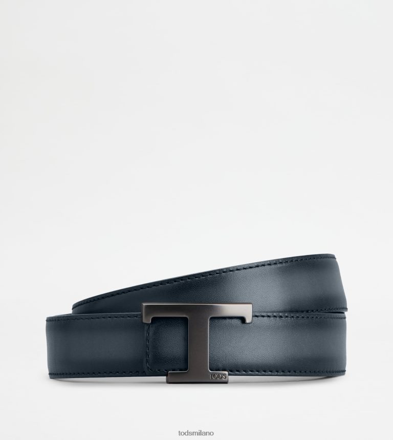 uominiblu nero Tod's t intramontabile cintura reversibile in pelle P66X8B979