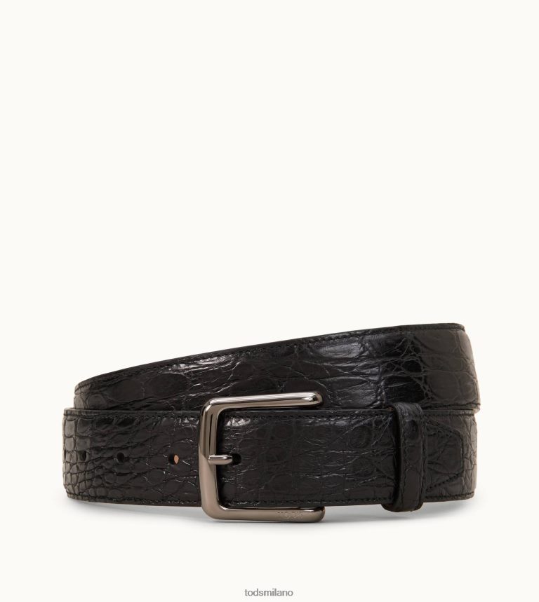 uomininero Tod's cintura in caimano P66X8B953