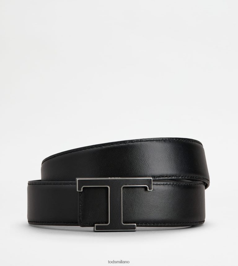 uomininero Tod's t cintura senza tempo in pelle P66X8B923