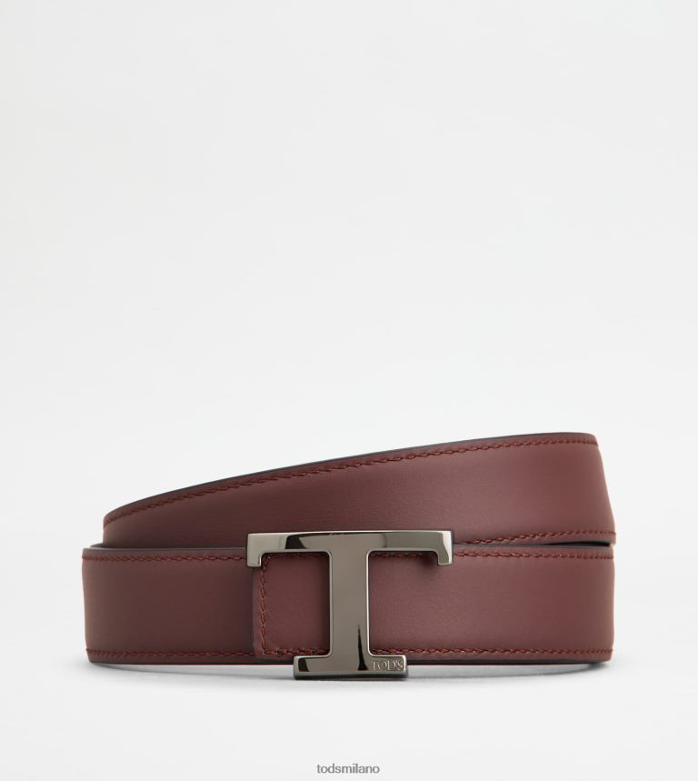 uomininero/bordeaux Tod's t intramontabile cintura reversibile in pelle P66X8B929