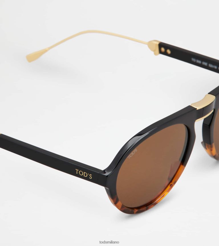 uominiMarrone nero Tod's occhiali da sole pieghevoli P66X8B1075
