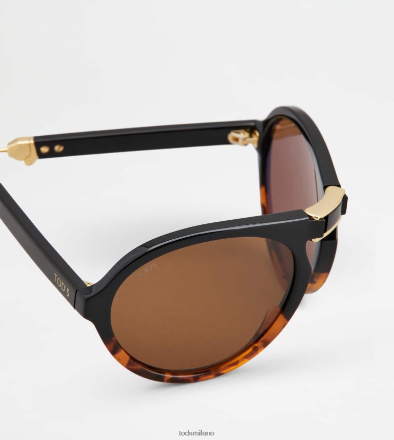 uominiMarrone nero Tod's occhiali da sole pieghevoli P66X8B1075