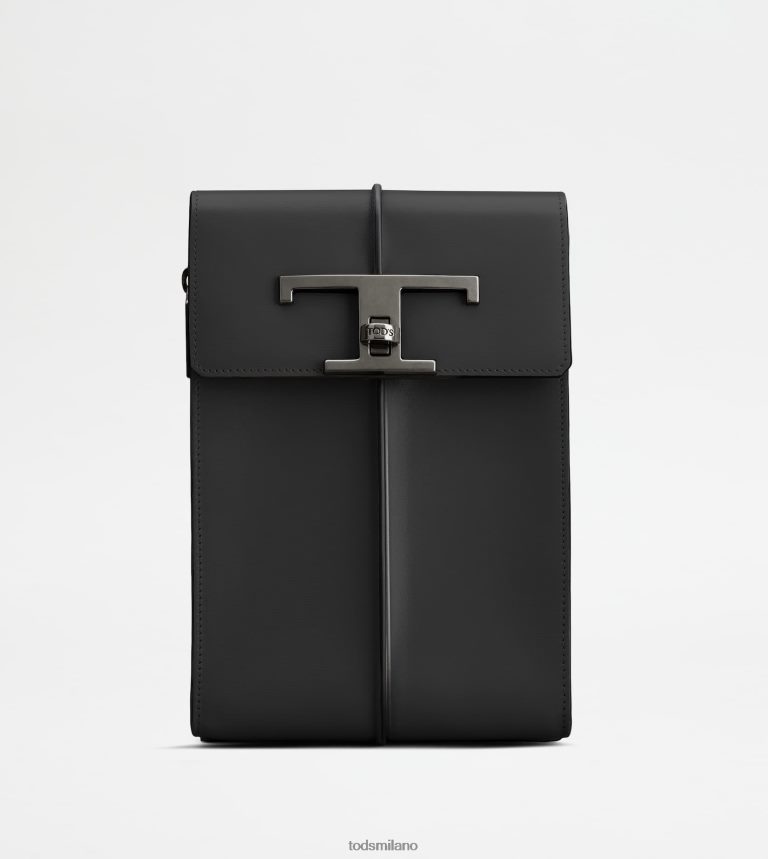 uomininero Tod's t intramontabile borsa porta cellulare in pelle P66X8B1043
