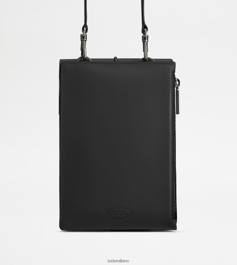 uomininero Tod's t intramontabile borsa porta cellulare in pelle P66X8B1043