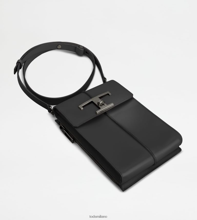 uomininero Tod's t intramontabile borsa porta cellulare in pelle P66X8B1043